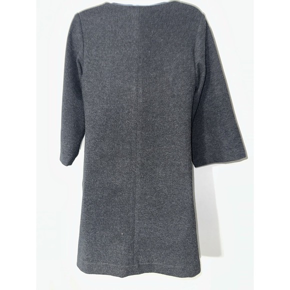 Shop‎ Meg Charcoal Grey Wool Feel V Neck Dress 3/4 Sleeve EUC Size M - Picture 4 of 6